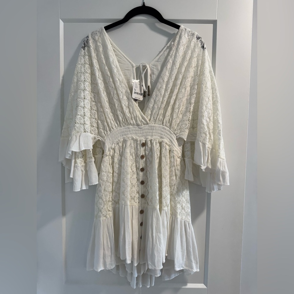 Free People White Mini Dress Romper